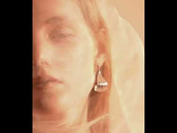 Modern Silver Curved Leaf Earrings