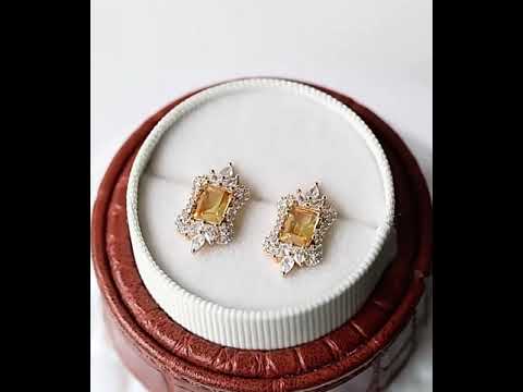 Citrine Royal Style Ear Studs