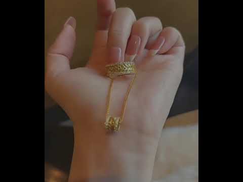 Golden Ears of Wheat Design Ring and Necklace