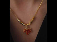 Autumn Maple Stone Pendant Necklace