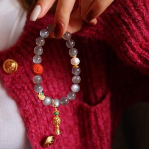 Labradorite Bracelet with Buddhism Lucky Charms