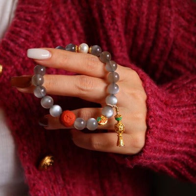 Labradorite Bracelet with Buddhism Lucky Charms