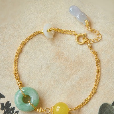 Jade and Amber Goodluck Bracelet