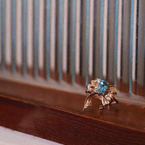 Princess Style Blue Topaz Rings - adjustable