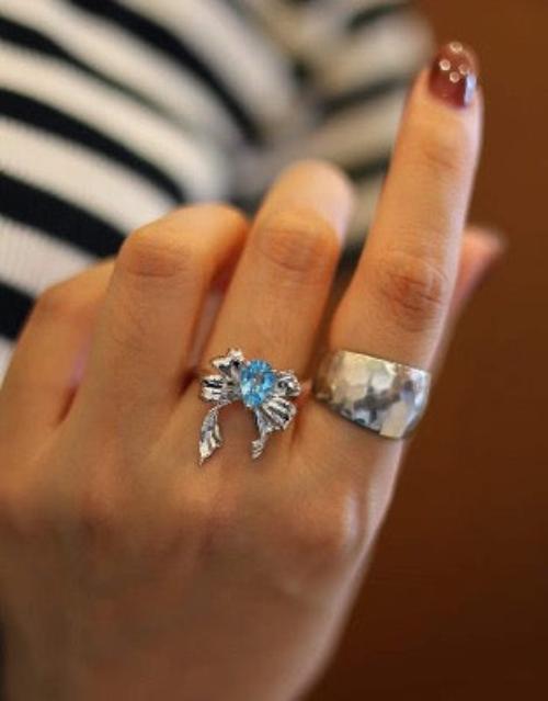 Princess Style Blue Topaz Rings - adjustable