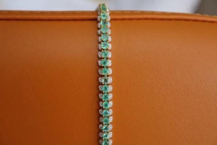 Fancy Emerald Gemstone Bracelet - Real Emerald